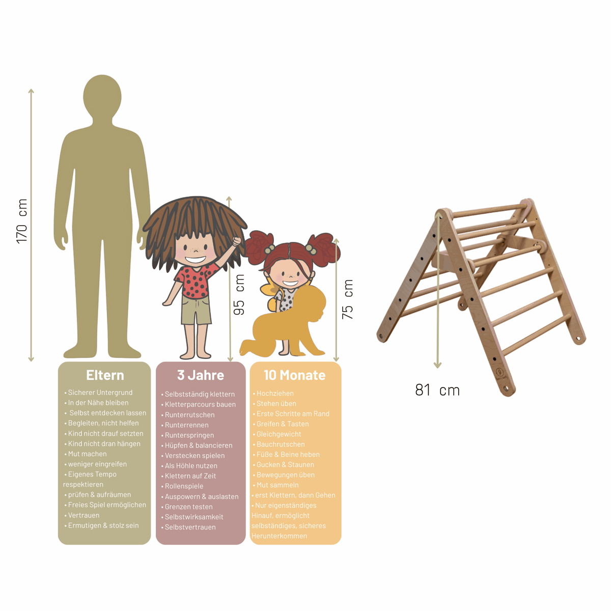 Climber - 2x höhenverstellbar, klappbares Kletterdreieck von Born Ready Toys - Kletterling – einfach Kind sein