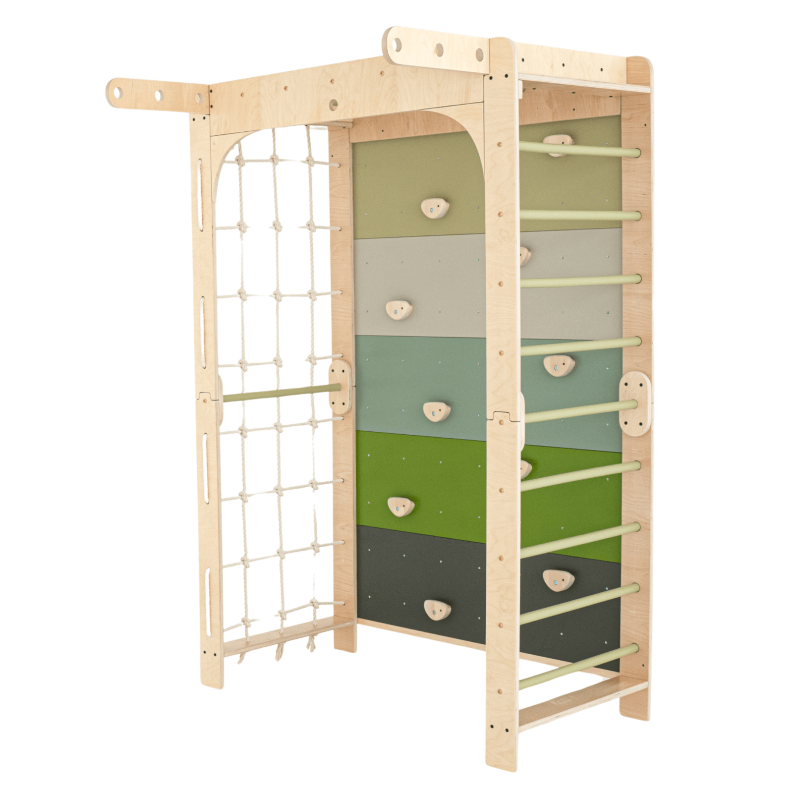 Sprossenwand WOLKENSTIEG GRÜN | 50 kg | 204x127 cm | multifunktional + erweiterbar - Kletterling – einfach Kind sein