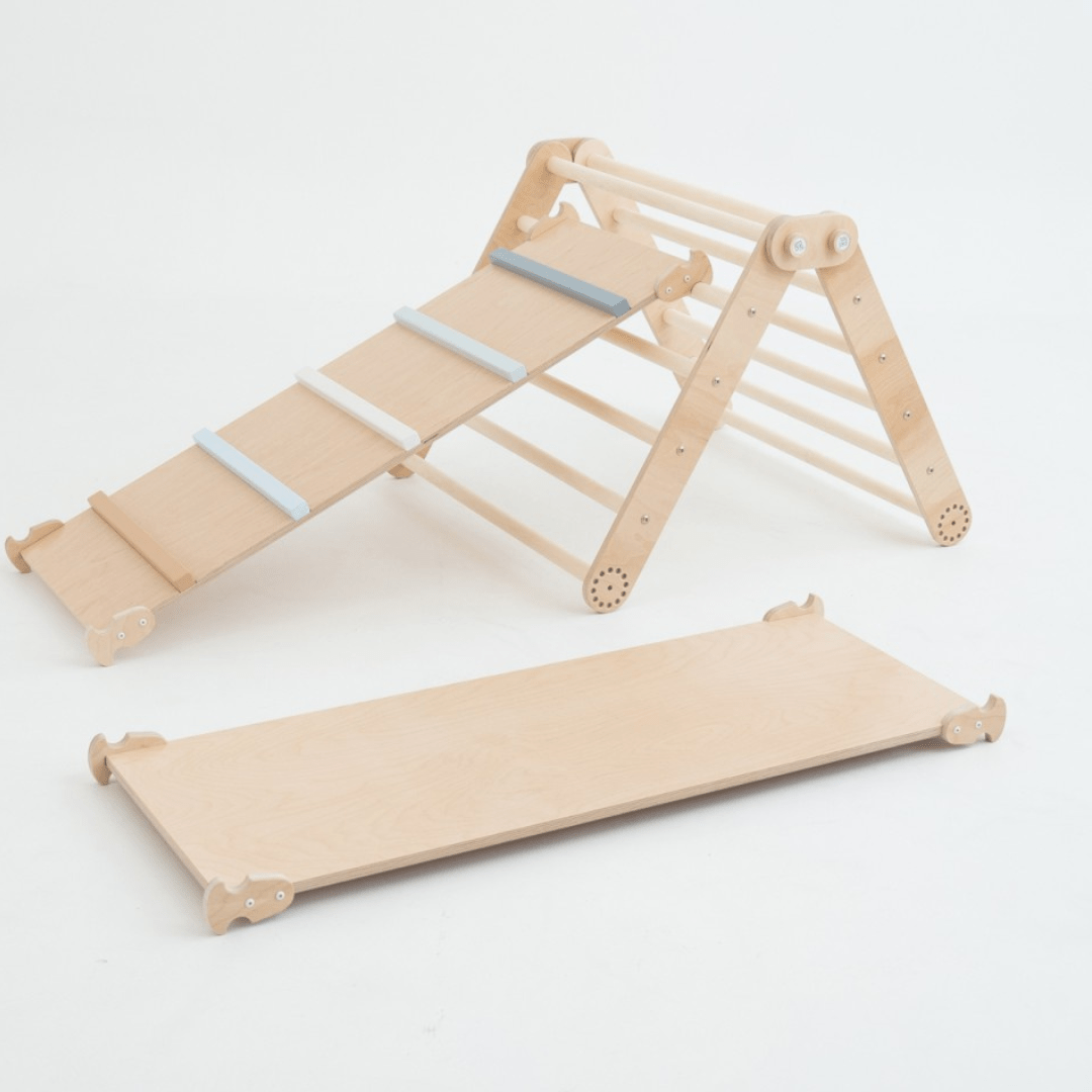 Kletterset MOON FLOW Blue 3 in 1 | Blau | 57 cm hoch | Rutsche wählbar - Kletterling – einfach Kind sein