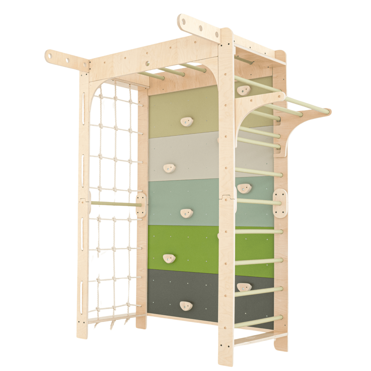 Sprossenwand WOLKENSTIEG GRÜN | 50 kg | 204x127 cm | multifunktional + erweiterbar - Kletterling – einfach Kind sein