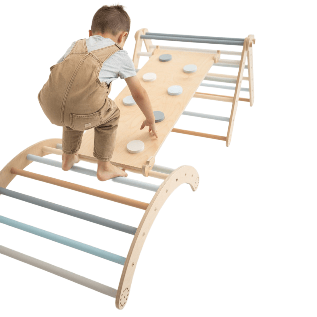 Kletterrutsche MOON - runde Griffe | in 4 Farben | 2 Seiten | 111 x 43 cm - Kletterling – einfach Kind sein