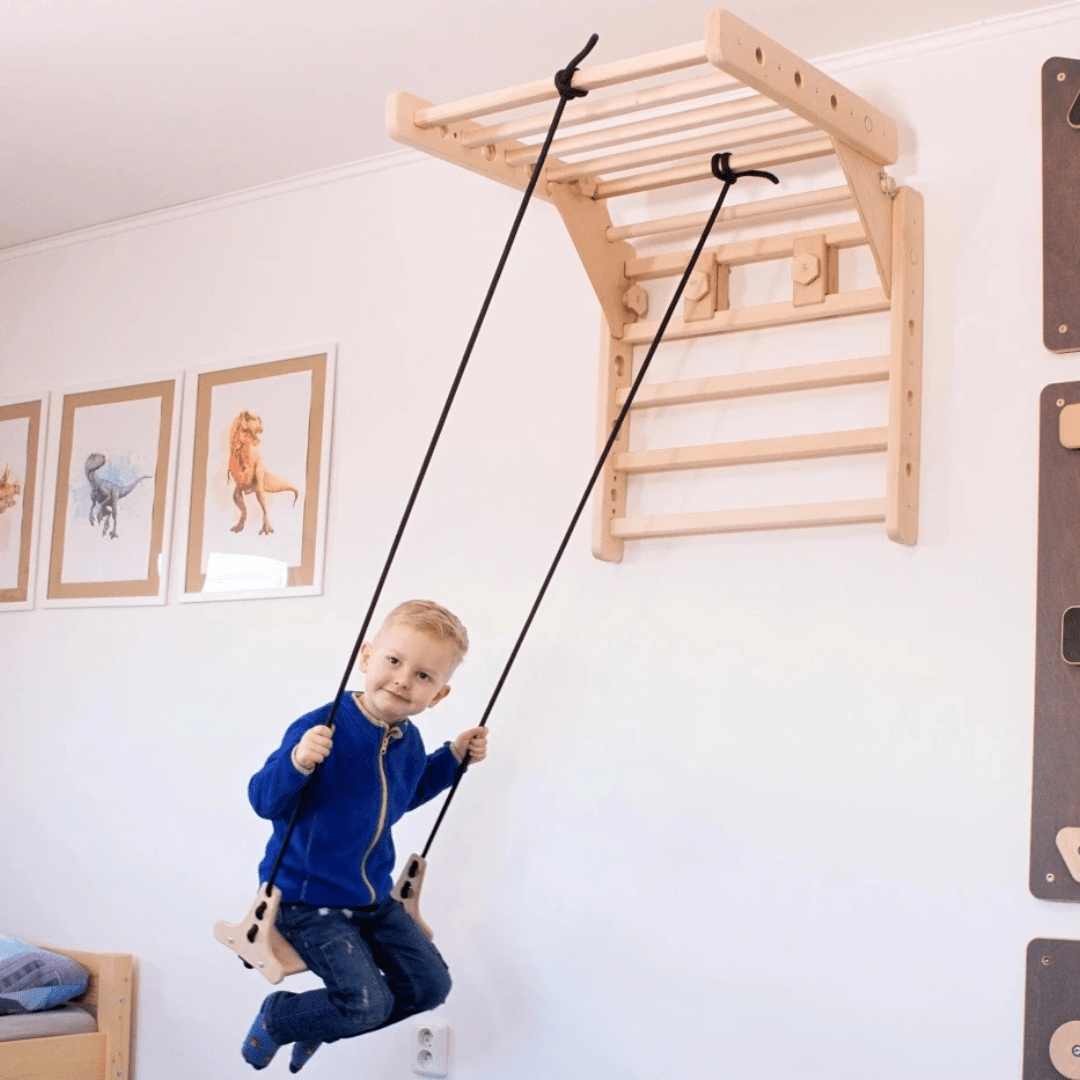 Dreieck - & Sprossenwandschaukel EMMA SWING 2in1 | 180 kg belastbar | 2 Geräte in einem | Kletterdreieck & Schaukel für die Wand | wandelbar - Kletterling – einfach Kind sein