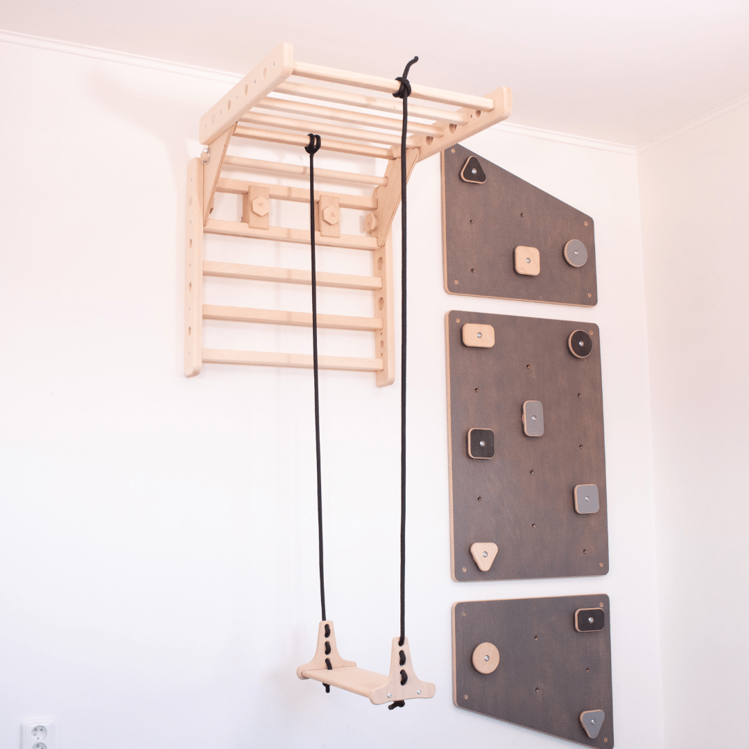 Dreieck - & Sprossenwandschaukel EMMA SWING 2in1 | 180 kg belastbar | 2 Geräte in einem | Kletterdreieck & Schaukel für die Wand | wandelbar - Kletterling – einfach Kind sein