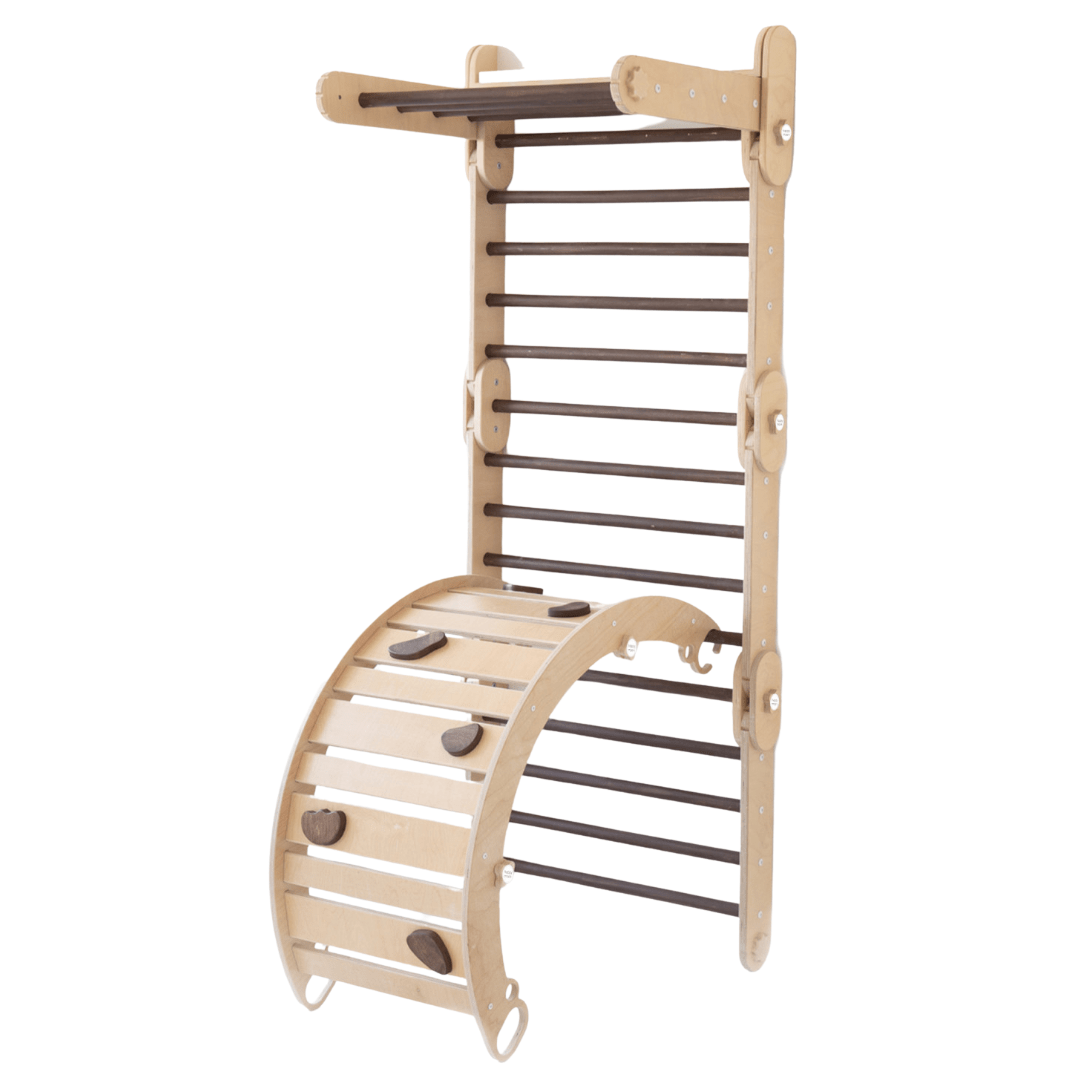 Kletterbogen MOON 3 in 1 | DARKWOOD | 42 x 98 x 47 cm | max. 50 kg | Sprossenwand geeignet - Kletterling – einfach Kind sein