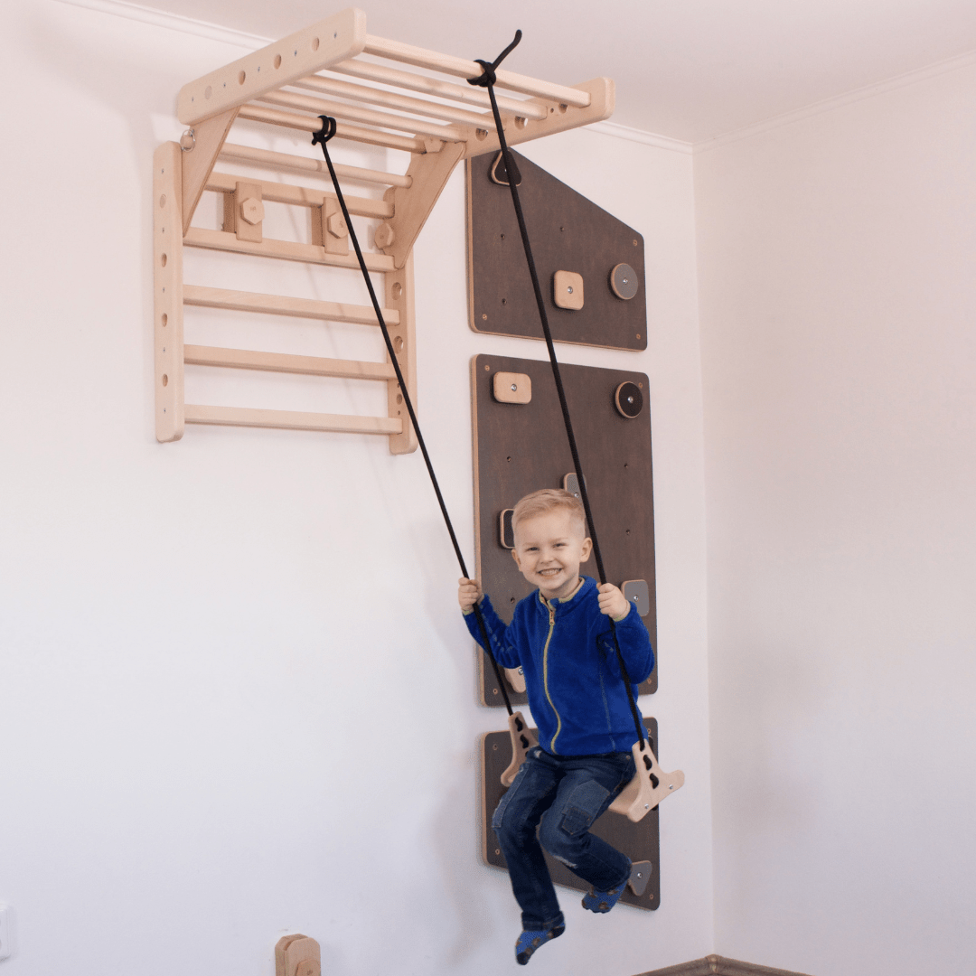 Dreieck - & Sprossenwandschaukel EMMA SWING 2in1 | 180 kg belastbar | 2 Geräte in einem | Kletterdreieck & Schaukel für die Wand | wandelbar - Kletterling – einfach Kind sein