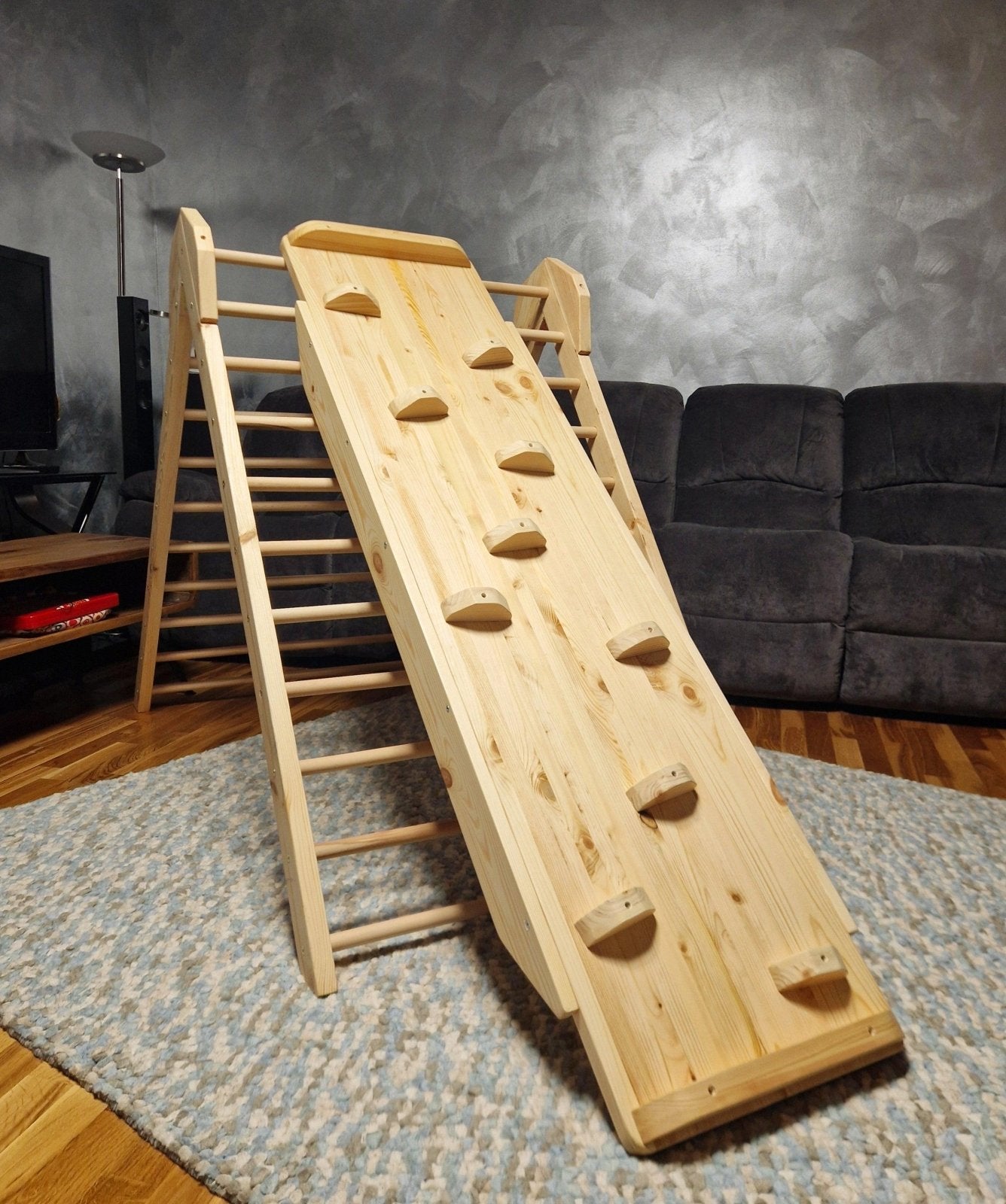 Großes Kletterdreieck mit Rutsche | 115cm hoch - Kletterling – einfach Kind sein