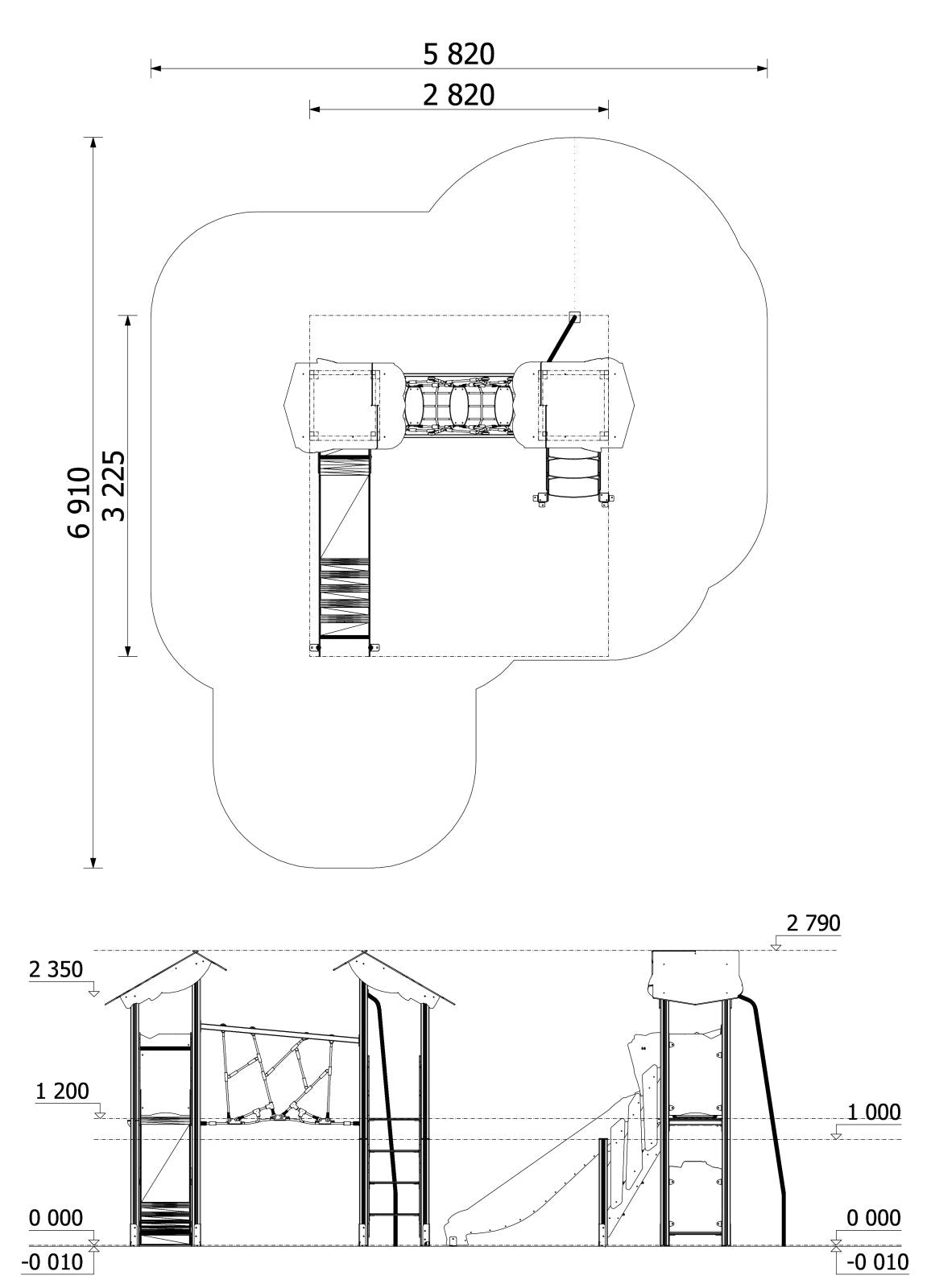 Klettergerüst SPIELPLATZ 226 | Robustes und sicheres Spielgerät für Kitas | Alter 3 bis 6 Jahre - Kletterling – einfach Kind sein