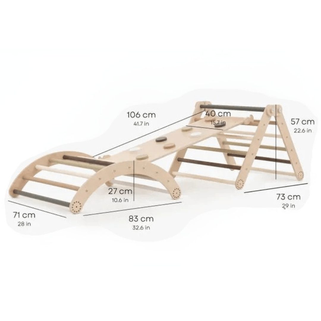 Kletterset MOON FLOW Green 3 in 1 | GRÜN | 57 cm hoch | Rutsche wählbar - Kletterling – einfach Kind sein