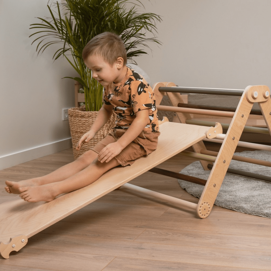 Kletterset MOON FLOW Green 3 in 1 | GRÜN | 57 cm hoch | Rutsche wählbar - Kletterling – einfach Kind sein