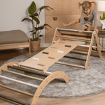 Kletterset MOON FLOW Green 3 in 1 | GRÜN | 57 cm hoch | Rutsche wählbar - Kletterling – einfach Kind sein