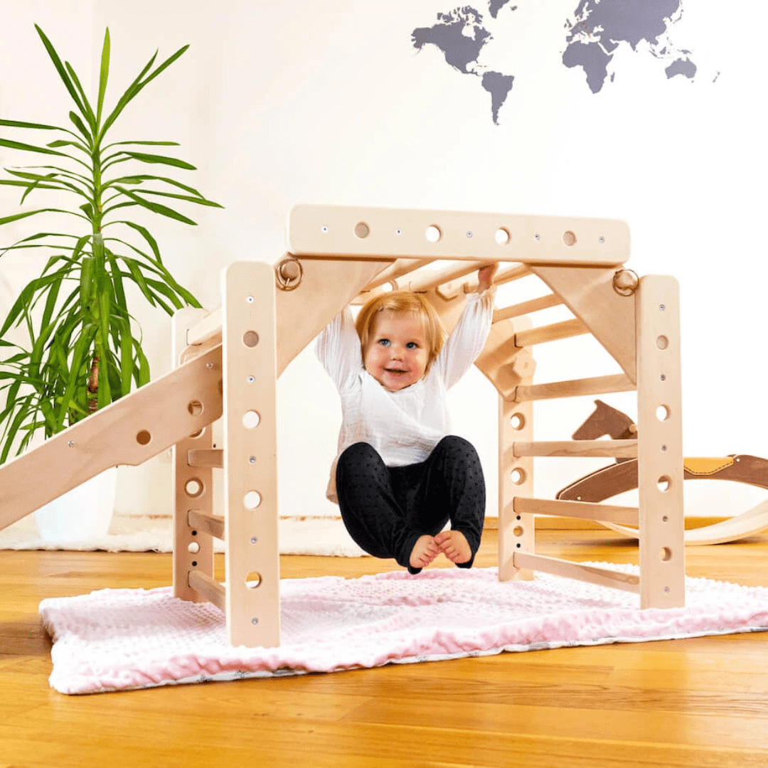 Kletterdreieck EMMA PAN + Rutsche| 3 Module| 46cm | 200 kg belastbar | 2–6 Jahre | 3 - in - 1 Kletterset - Kletterling – einfach Kind sein