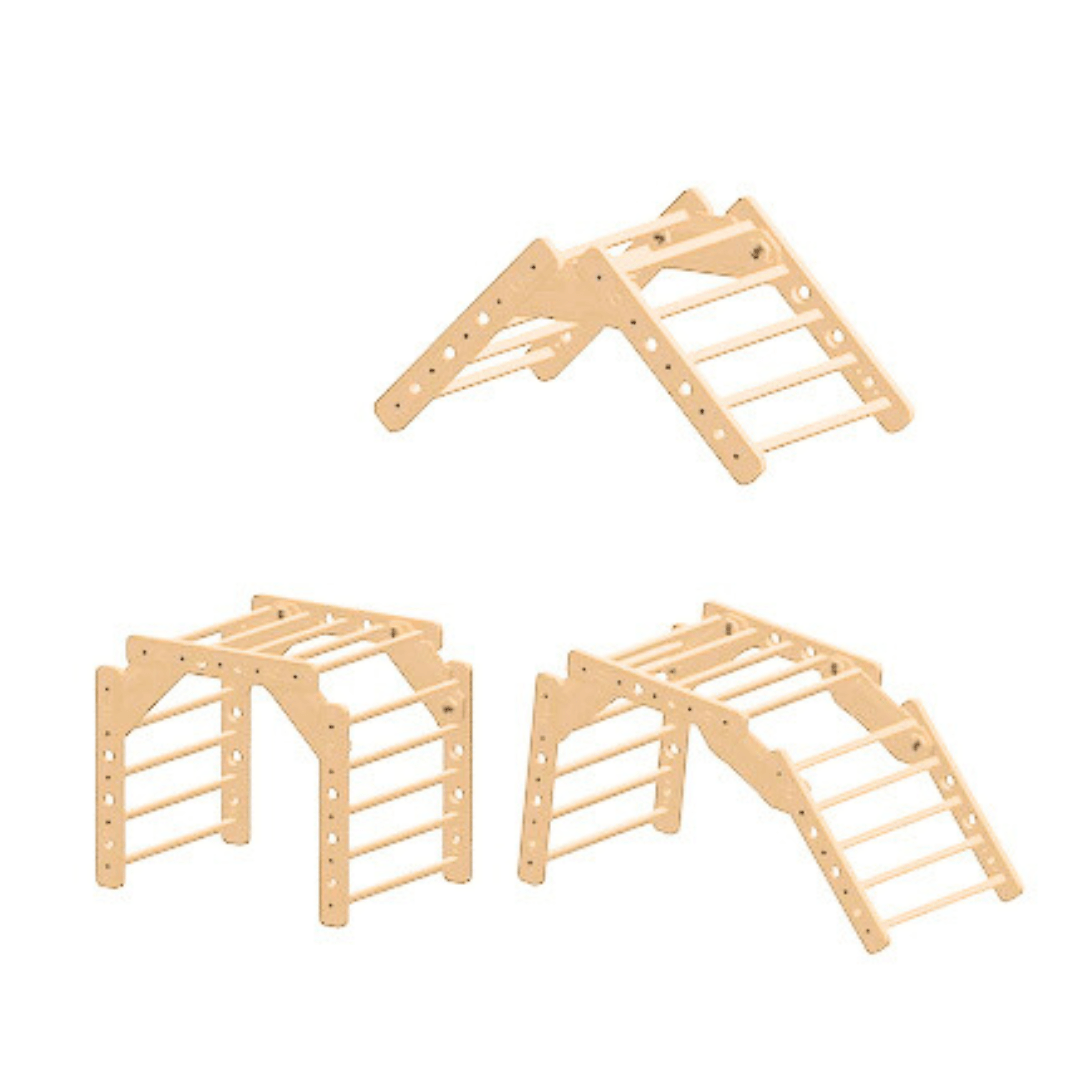 Kletterdreieck EMMA PAN + Rutsche| 3 Module| 46cm | 200 kg belastbar | 2–6 Jahre | 3 - in - 1 Kletterset - Kletterling – einfach Kind sein