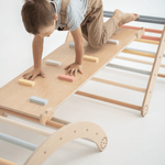 Kletterdreieck - Set MOON FLOW Rosé 3 in 1 | Rosa | 57 cm hoch | Rutsche wählbar - Kletterling – einfach Kind sein