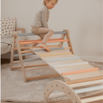 Kletterdreieck - Set MOON FLOW Rosé 3 in 1 | Rosa | 57 cm hoch | Rutsche wählbar - Kletterling – einfach Kind sein