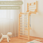 Sprossenwand EMMA SIX + Schaukel | 4 Module | 200 kg belastbar | 6 Aufbauvarianten | modulares System - Kletterling – einfach Kind sein