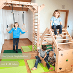 Sprossenwand EMMA SIX + Schaukel | 4 Module | 200 kg belastbar | 6 Aufbauvarianten | modulares System - Kletterling – einfach Kind sein