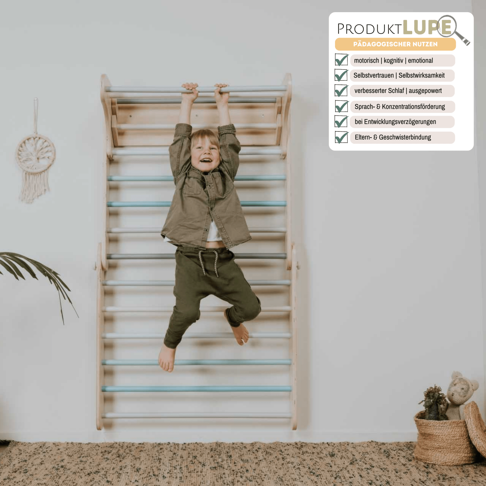 Kletterdreieck GO UP 2in1 | Sprossenwand | 68 - 144 cm | wandelbar | in 3 Farben | Zubehör erhältlich - Kletterling – einfach Kind sein