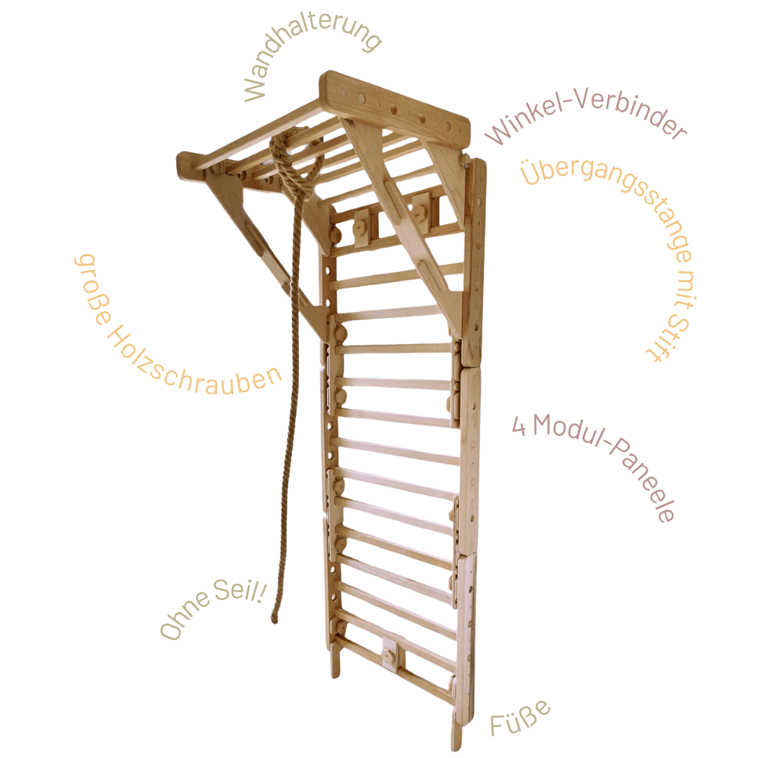 Sprossenwand EMMA FIFE |  180 kg belastbar | 2–99 Jahre | 5+ Aufbauvarianten - Kletterling – einfach Kind sein