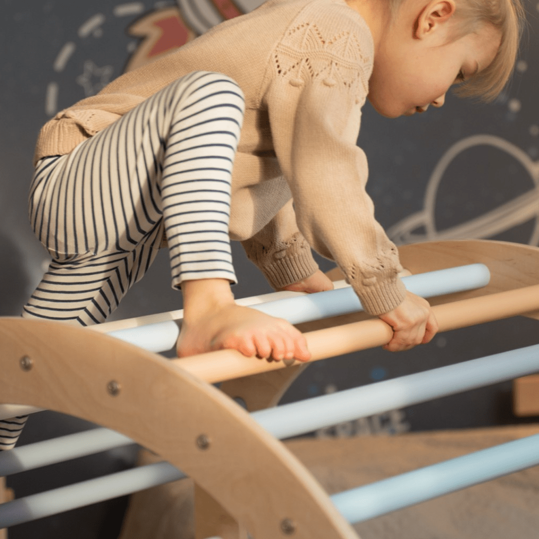 Kletterset MOON FLOW Blue 3 in 1 | Blau | 57 cm hoch | Rutsche wählbar - Kletterling – einfach Kind sein