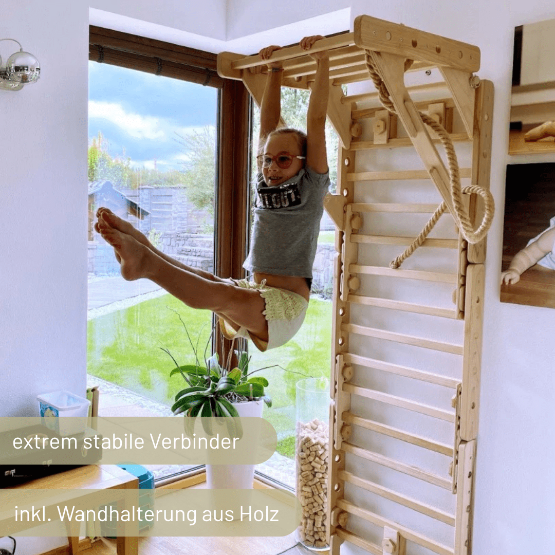 Sprossenwand EMMA FIFE |  180 kg belastbar | 2–99 Jahre | 5+ Aufbauvarianten - Kletterling – einfach Kind sein