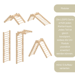 Sprossenwand LOOPO MINI GYM 5in1 |  180 kg belastbar | 2–99 Jahre | 5+ Aufbauvarianten - Kletterling – einfach Kind sein