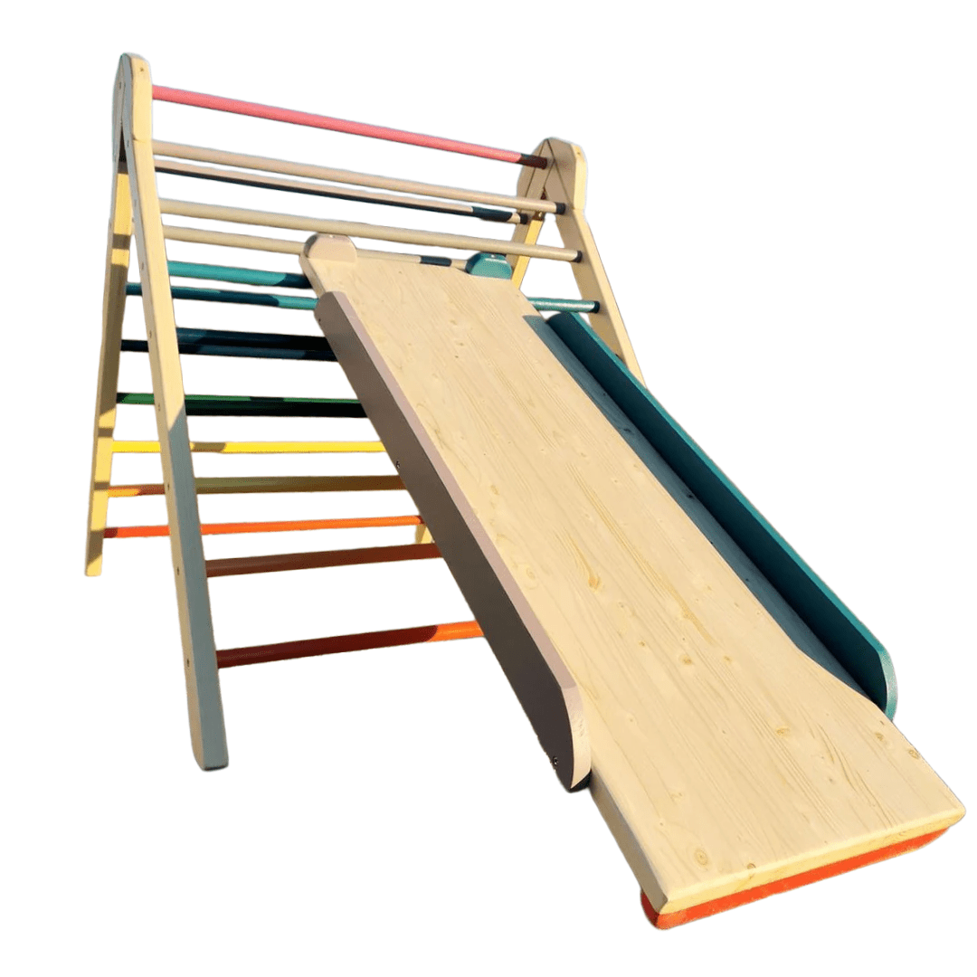 Kletterdreieck ROOT 2 + Rutsche | IN & OUTDOOR | 100 cm | Wunschfarbe möglich - Kletterling – einfach Kind sein