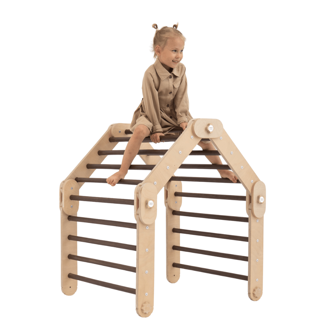 Verstellbares Kletterdreieck FULL MOON | DARKWOOD | 30 Formen | 98 x 67,5 cm | max. 50 kg - Kletterling – einfach Kind sein