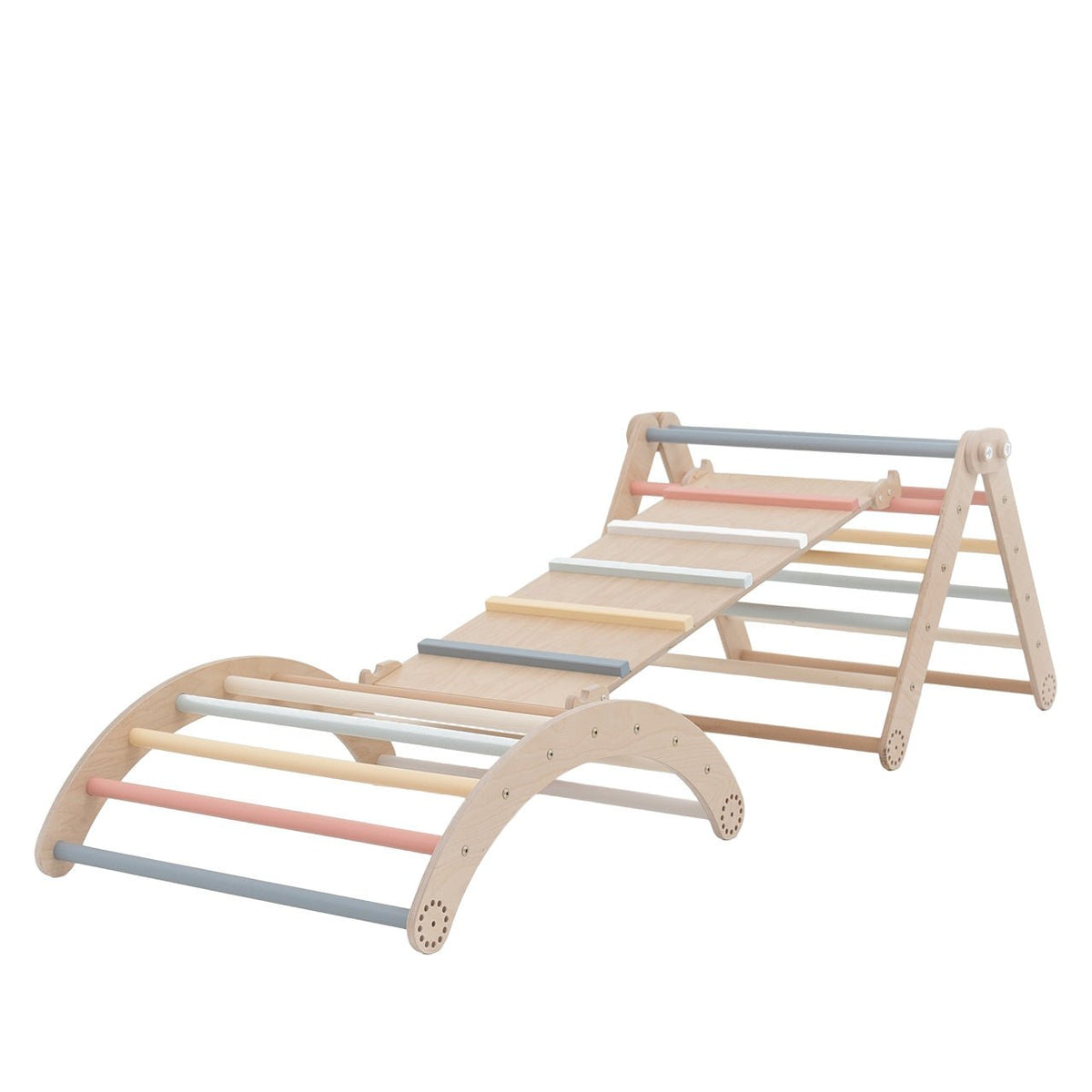 Kletterdreieck - Set MOON FLOW Rosé 3 in 1 | Rosa | 57 cm hoch | Rutsche wählbar - Kletterling – einfach Kind sein