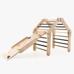 Transformer Kletterdreieck FULL MOON + Rutsche | GRÜN | Rutsche wählbar | 30 Formen | 98 cm | max. 50 kg - Kletterling – einfach Kind sein