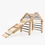 Transformer Kletterdreieck FULL MOON + Rutsche | GRÜN | Rutsche wählbar | 30 Formen | 98 cm | max. 50 kg - Kletterling – einfach Kind sein