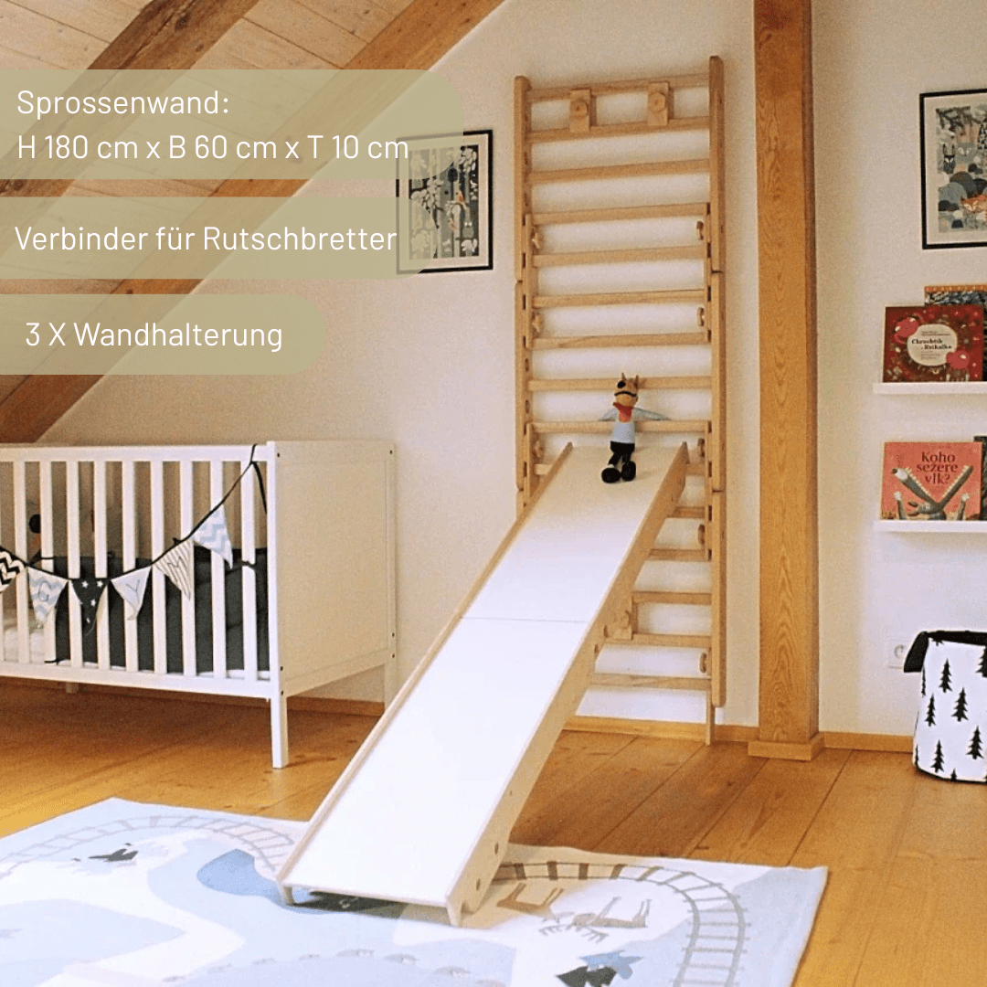 wandelbare Sprossenwand LOOPO MONKEY  7in1 | 200 kg belastbar | 2–99 Jahre | 7 Aufbauvarianten | modulares System - Kletterling – einfach Kind sein