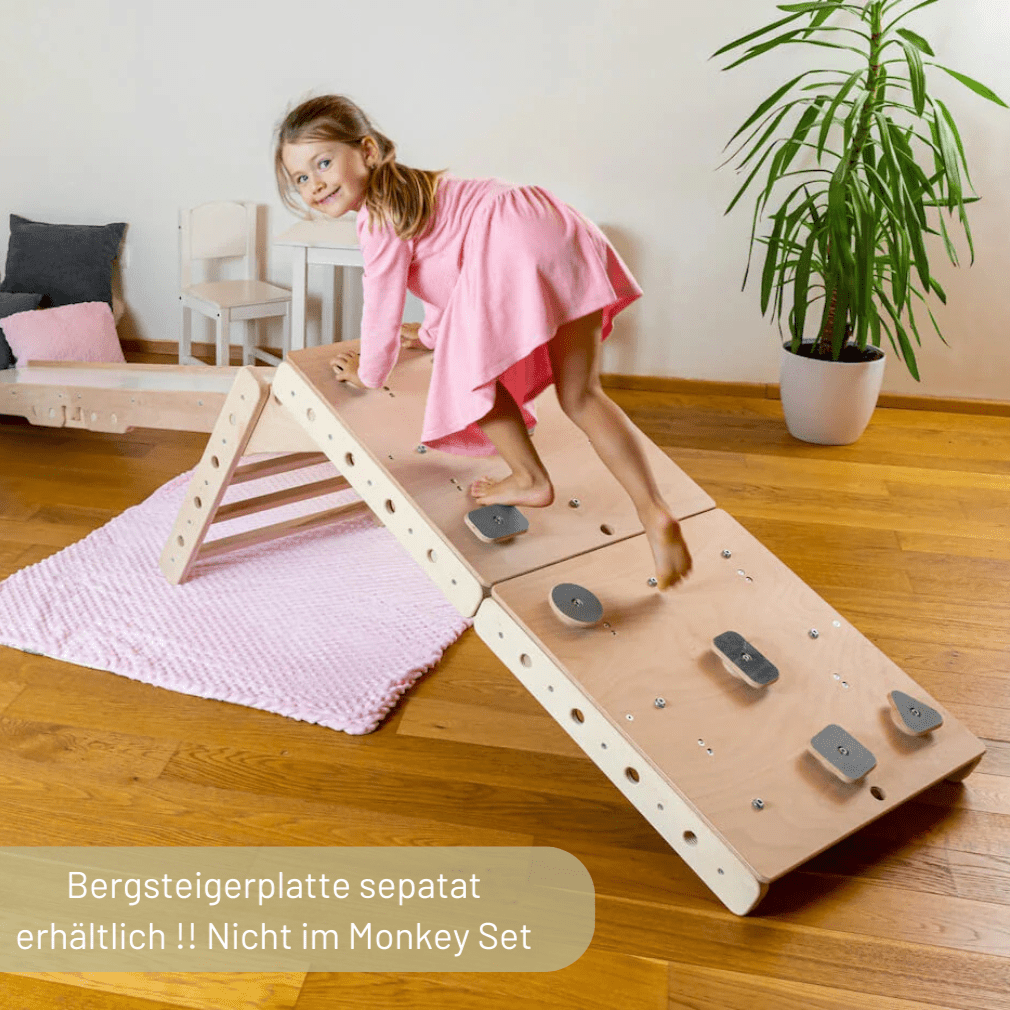 wandelbare Sprossenwand LOOPO MONKEY  7in1 | 200 kg belastbar | 2–99 Jahre | 7 Aufbauvarianten | modulares System - Kletterling – einfach Kind sein