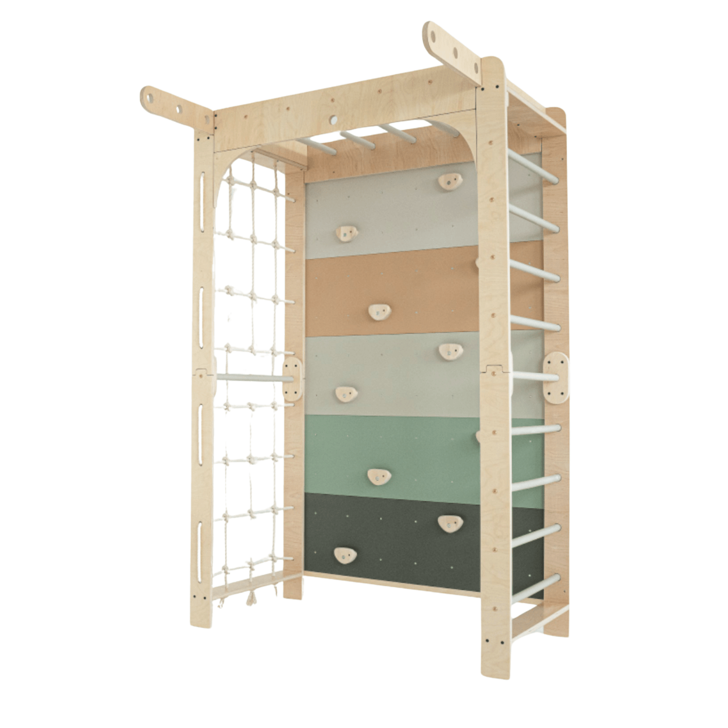 Sprossenwand WOLKENSTIEG ZIMT | 50 kg | 204x127 cm | multifunktional + erweiterbar - Kletterling – einfach Kind sein