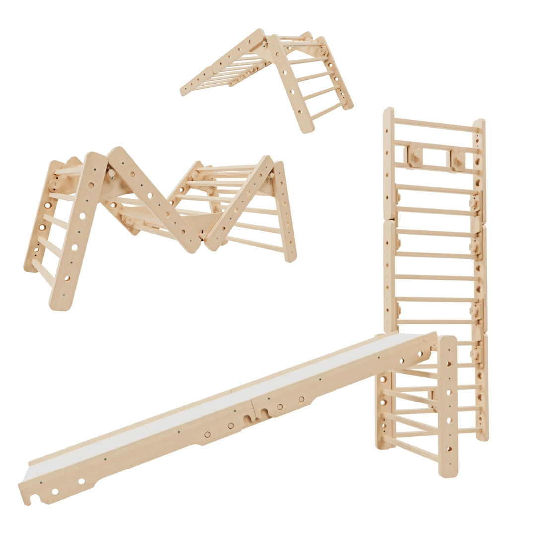 Sprossenwand LOOPO JUNGLE 20in1 | 200 kg belastbar | 2–99 Jahre | 20 Aufbauvariante - Kletterling – einfach Kind sein