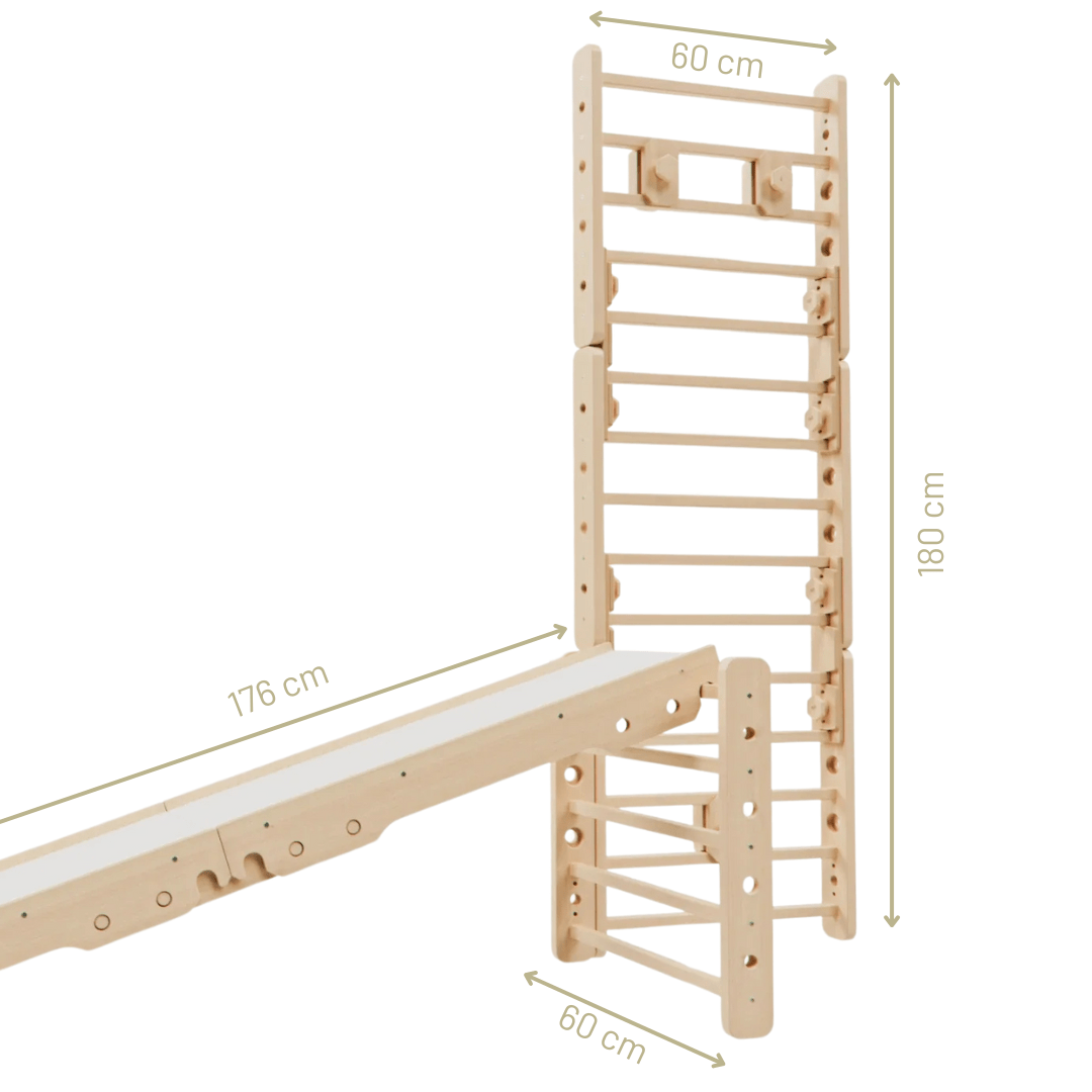 Sprossenwand LOOPO JUNGLE 20in1 | 200 kg belastbar | 2–99 Jahre | 20 Aufbauvariante - Kletterling – einfach Kind sein