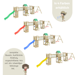 Spielturm GOO SPACE | Klettergerüst OUTDOOR | 3 Türme | 2 Brücken | Matschküche & mehr - Kletterling – einfach Kind sein