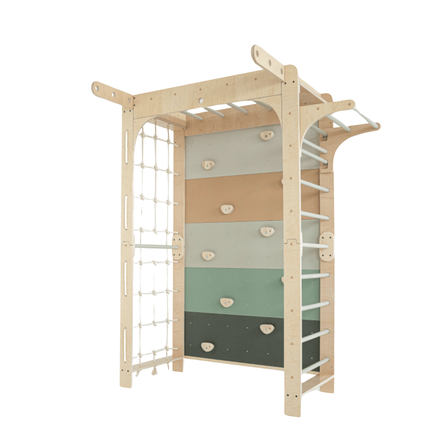 Sprossenwand WOLKENSTIEG ZIMT | 50 kg | 204x127 cm | multifunktional + erweiterbar - Kletterling – einfach Kind sein