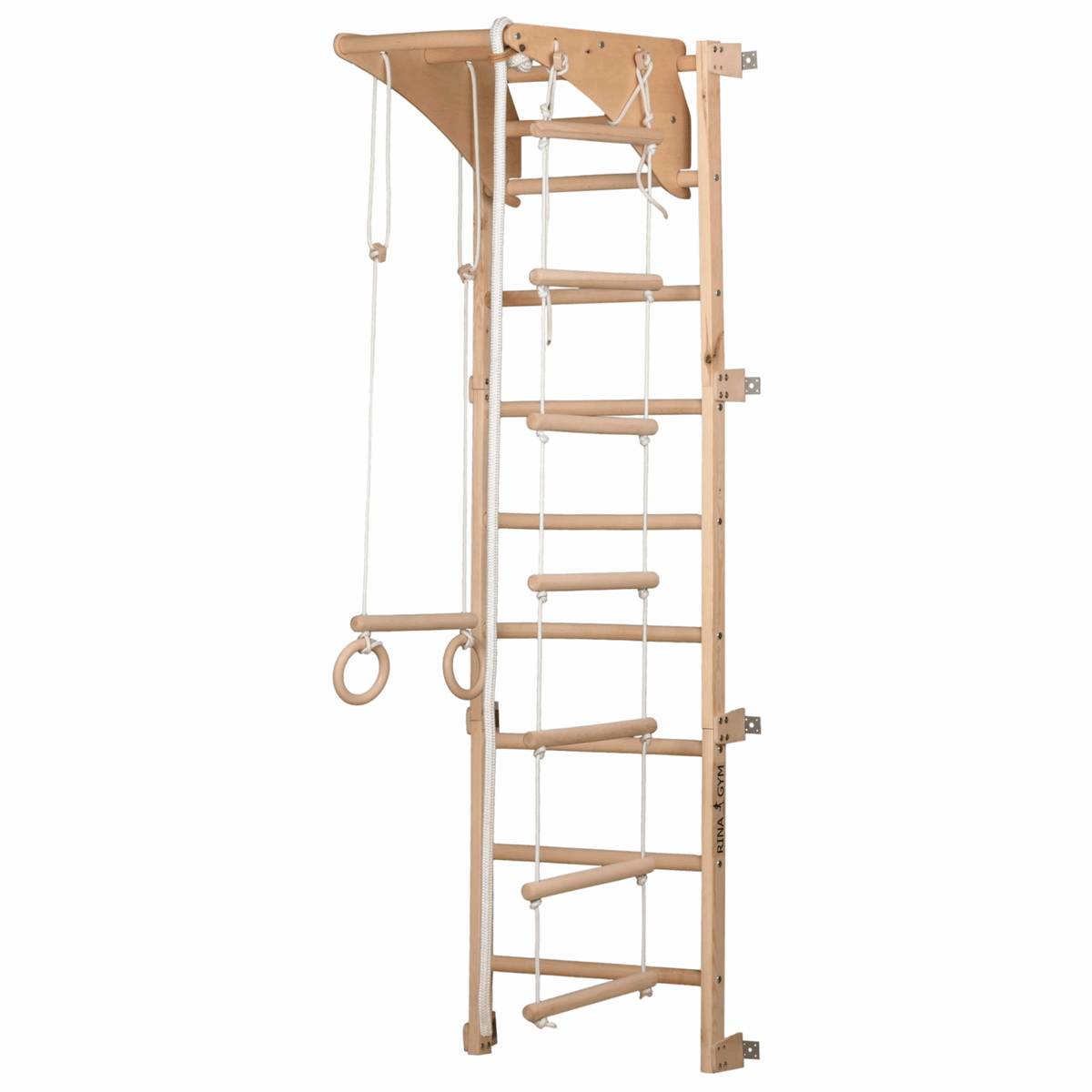 Sprossenwand | 80 kg | 210x70 cm | Klimmzug | Seilleiter | Gymnastikringe - Kletterling – einfach Kind sein