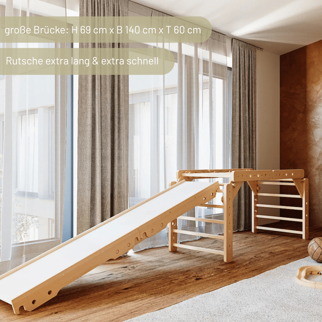 Sprossenwand LOOPO JUNGLE 20in1 | 200 kg belastbar | 2–99 Jahre | 20 Aufbauvariante - Kletterling – einfach Kind sein