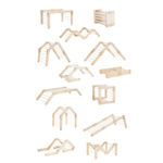 Transformer Kletterdreieck FULL MOON + 1 Rutsche | Natur | 30 Formen | 98 cm | Rutsche wählbar aus 6 Farben - Kletterling – einfach Kind sein