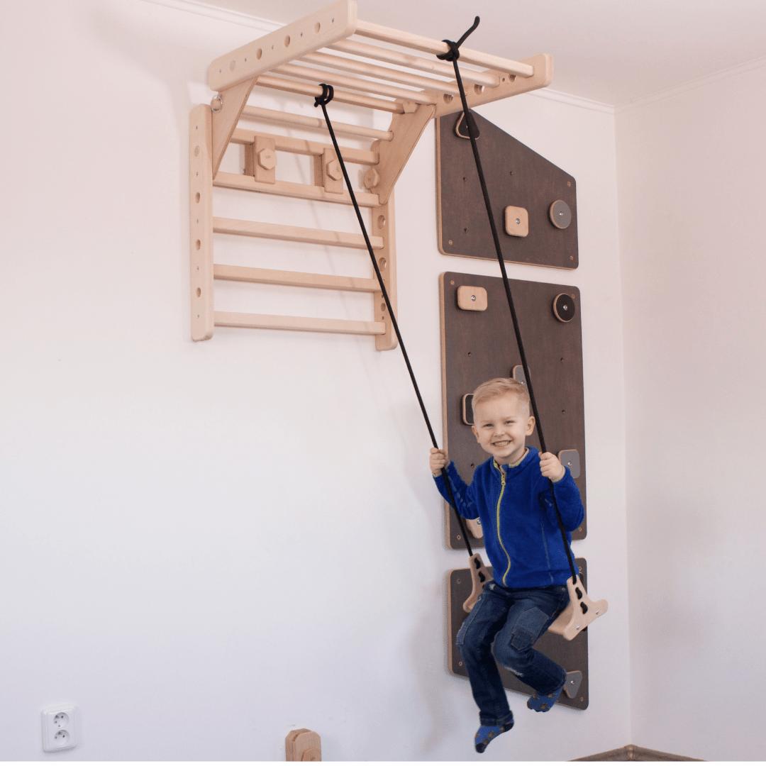 Dreieck - & Sprossenwandschaukel EMMA SWING 2in1 | 180 kg belastbar | 2 Geräte in einem | Kletterdreieck & Schaukel für die Wand | wandelbar - Kletterling – einfach Kind sein