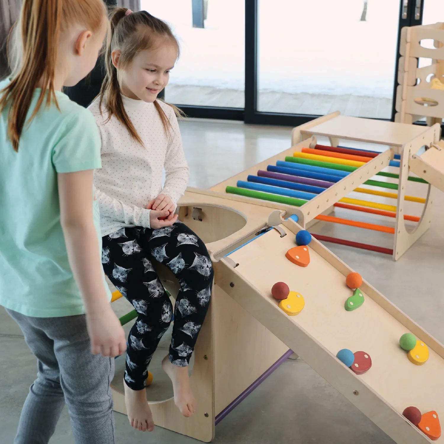 Spielplatz Set BEE CUBE + 2 Kletterrutschen | 2 Kletterwürfel | 58 cm | in 3 Farben - Kletterling – einfach Kind sein