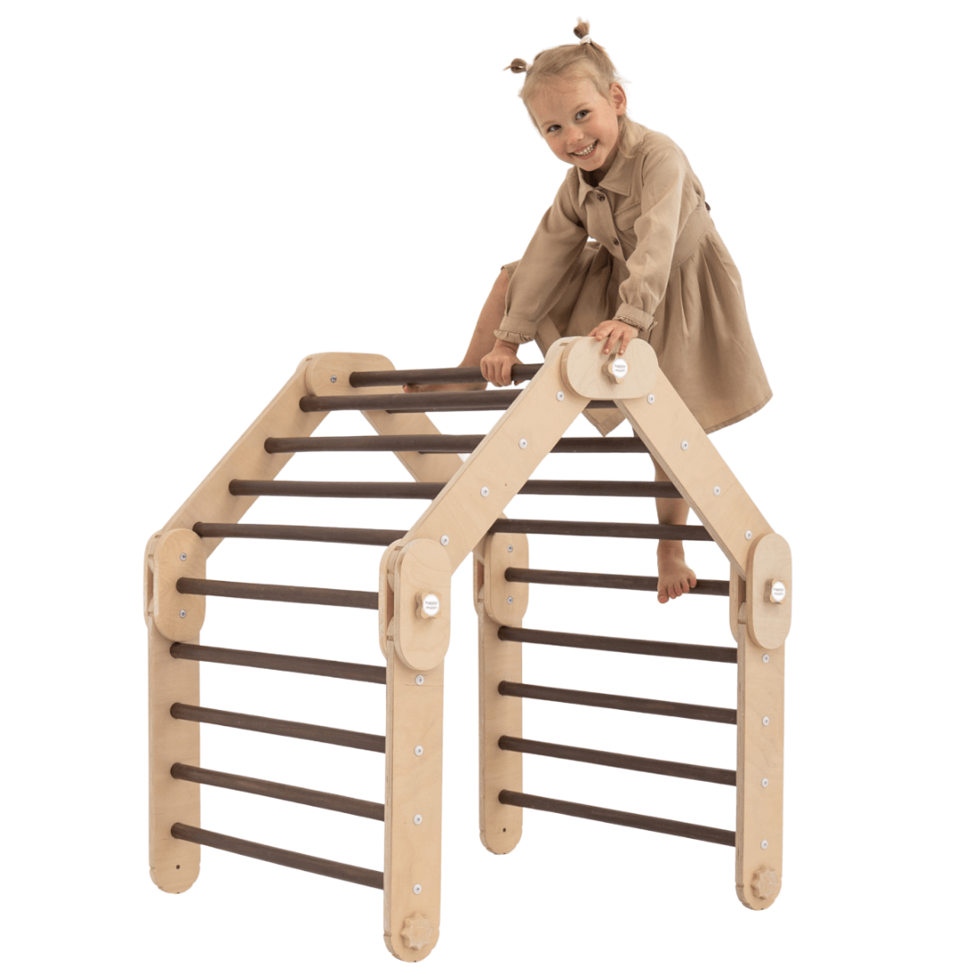 Verstellbares Kletterdreieck FULL MOON | DARKWOOD | 30 Formen | 98 x 67,5 cm | max. 50 kg - Kletterling – einfach Kind sein