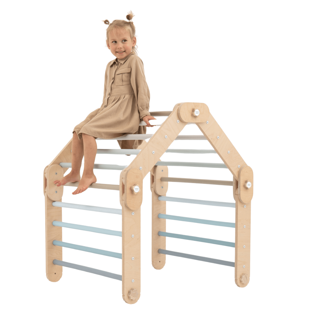 Verstellbares Kletterdreieck FULL MOON | BLAU | 30 Formen | 98 x 67,5 cm | max. 50 kg - Kletterling – einfach Kind sein