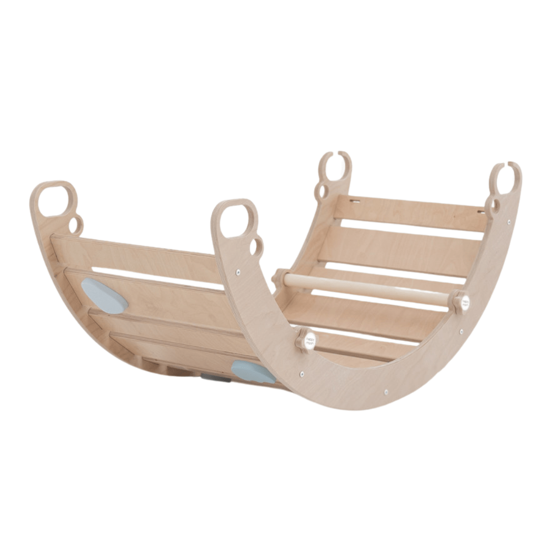 Kletterbogen MOON 3 in 1 | BLAU | 42 x 98 x 47 cm | max. 50 kg | Sprossenwand geeignet - Kletterling – einfach Kind sein