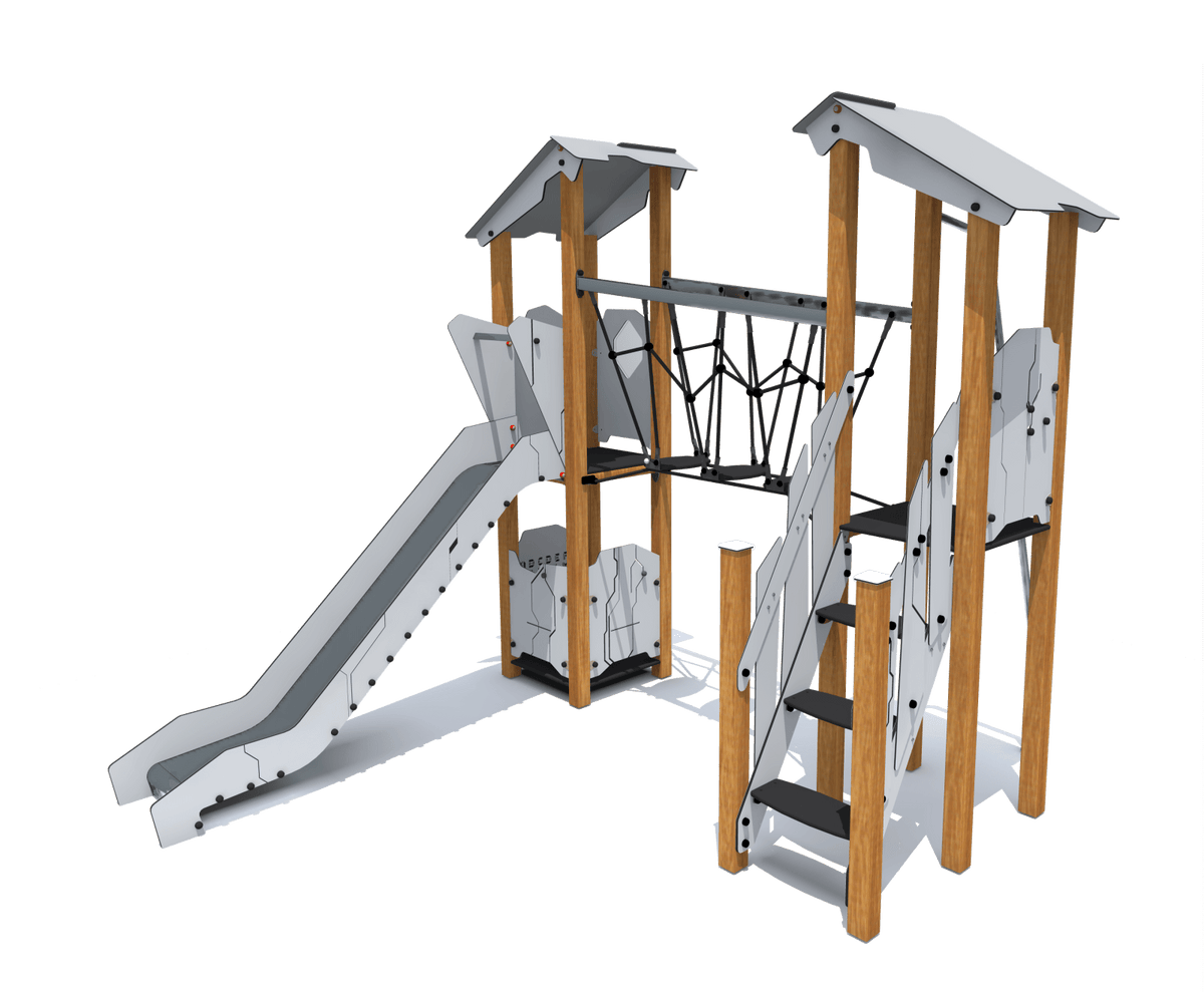 Klettergerüst SPIELPLATZ 226 | Robustes und sicheres Spielgerät für Kitas | Alter 3 bis 6 Jahre - Kletterling – einfach Kind sein