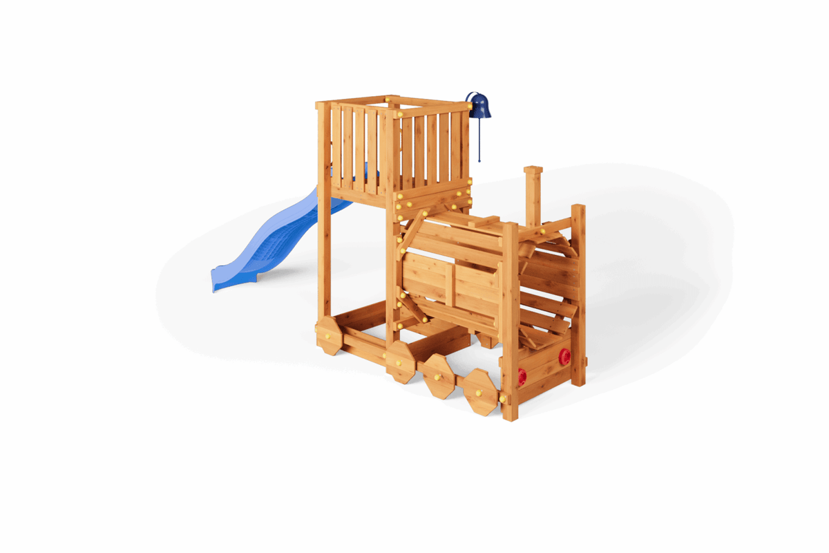 Spielturm Loco – Der kreative Spielzug für deinen Garten - Kletterling – einfach Kind sein