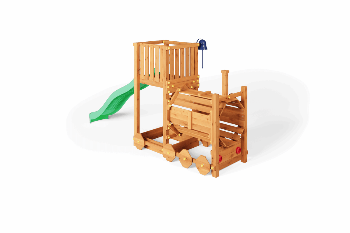 Spielturm Loco – Der kreative Spielzug für deinen Garten - Kletterling – einfach Kind sein