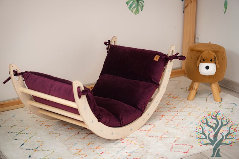 Kletter - Set 3in1 (Medium) - Wippe, klappbares Dreieck & Klettersteig - Für Kinder ab ca. 2 Jahren - Förderung der Motorik und Kreativität - Kletterling – einfach Kind sein