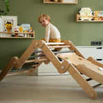 Verstellbares Kletterdreieck FULL MOON + Rutsche | GRÜN | Rutsche wählbar | 30 Formen | 98 x 67,5 cm | max. 50 kg - Kletterling – einfach Kind sein